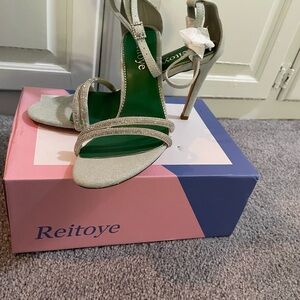 Reunite women’s stiletto heel sandals ankle strap open toe high heels